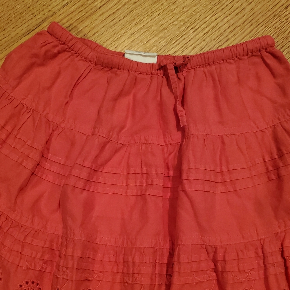 Mini Boden Coral Pink Eyelet Cotton Skirt - Picture 4 of 10